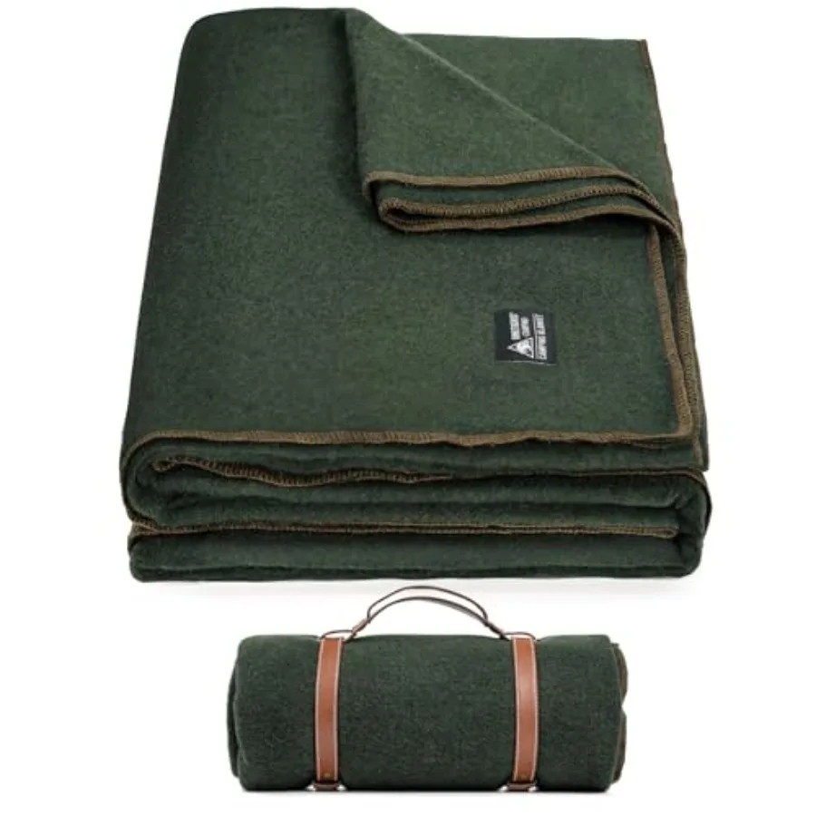 

Wool Blanket Camping Wool Blanket Large Cozy Washable Great for Camping Outdoors Car Sporting Events Bushcraft Survival Kits 64