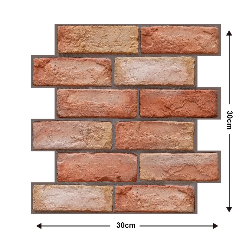 5/10 Stück selbstklebende, wasserdichte 3D-Wandpaneele, Ziegeltapete, Retro-Aufkleber für Badezimmer, Kamin, dekorative Wandaufkleber