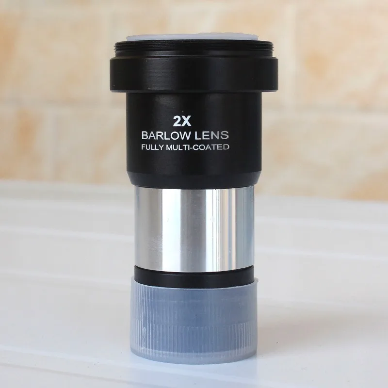 Astronomical Telescope Accessory 1.25 Inch 2X Barlow Lens Magnifying Eyepiece Extender W5P0052S Optical Amplifier Tool Boost