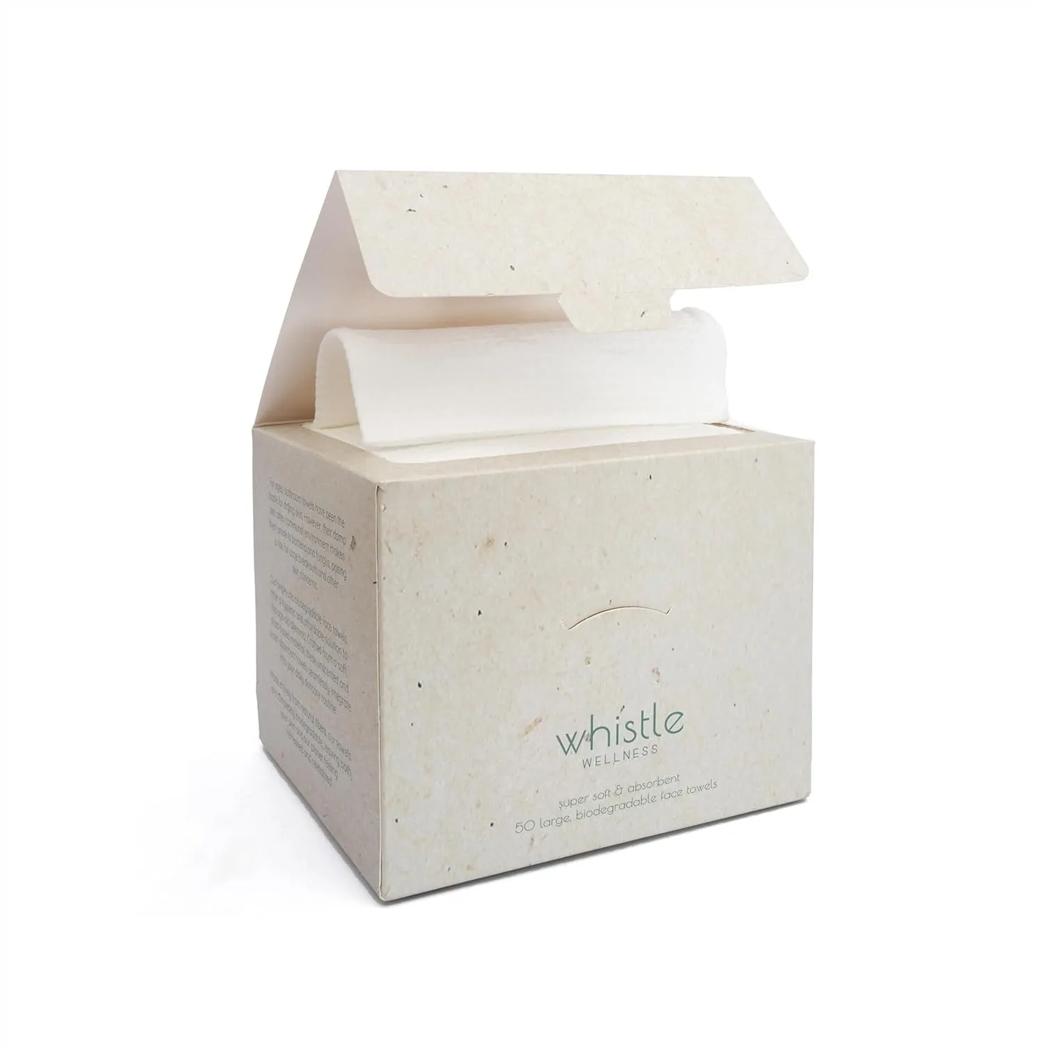 Disposable Face Towel 10x12, Biobased Plant Based Ultra Soft, Resealable Box, 50 Count