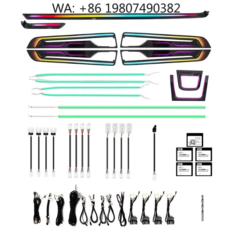 RGB Dynamic Symphony Atmosphere Light Strip 2024 Car Interior Trim Modification Decor Upgrade Accessories