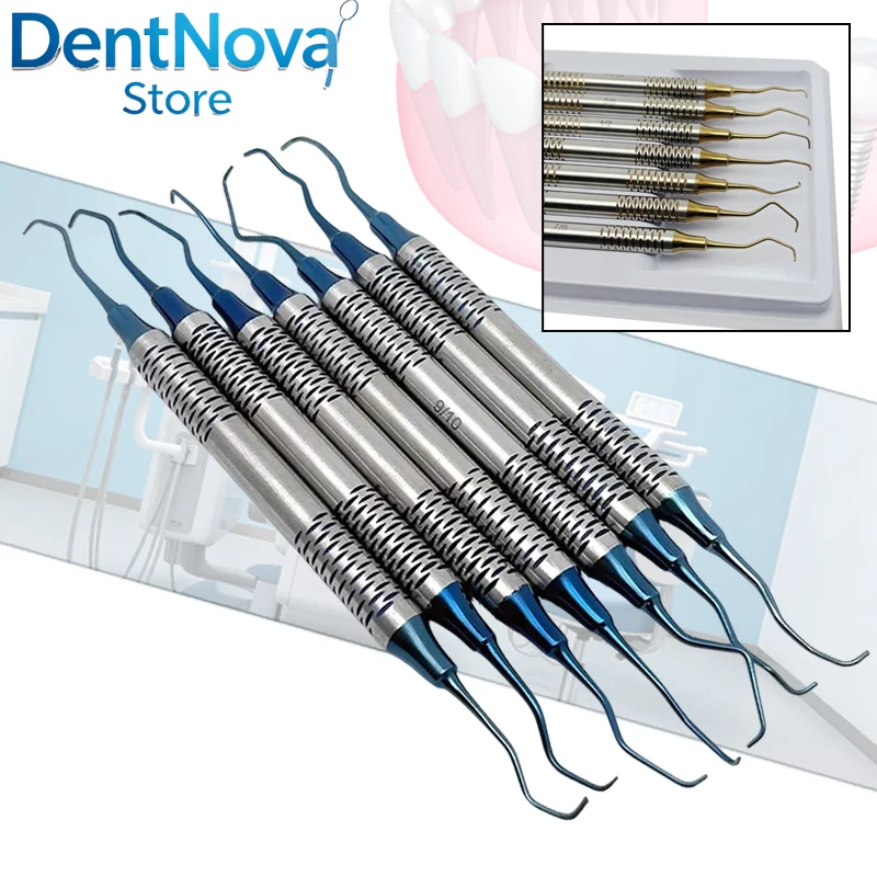 

7Pcs Dental Scaler Kit Stainless Steel Anti-Rust Hygiene Curette Set Gracey Periodontal Scalers Dentist Surgical Tool