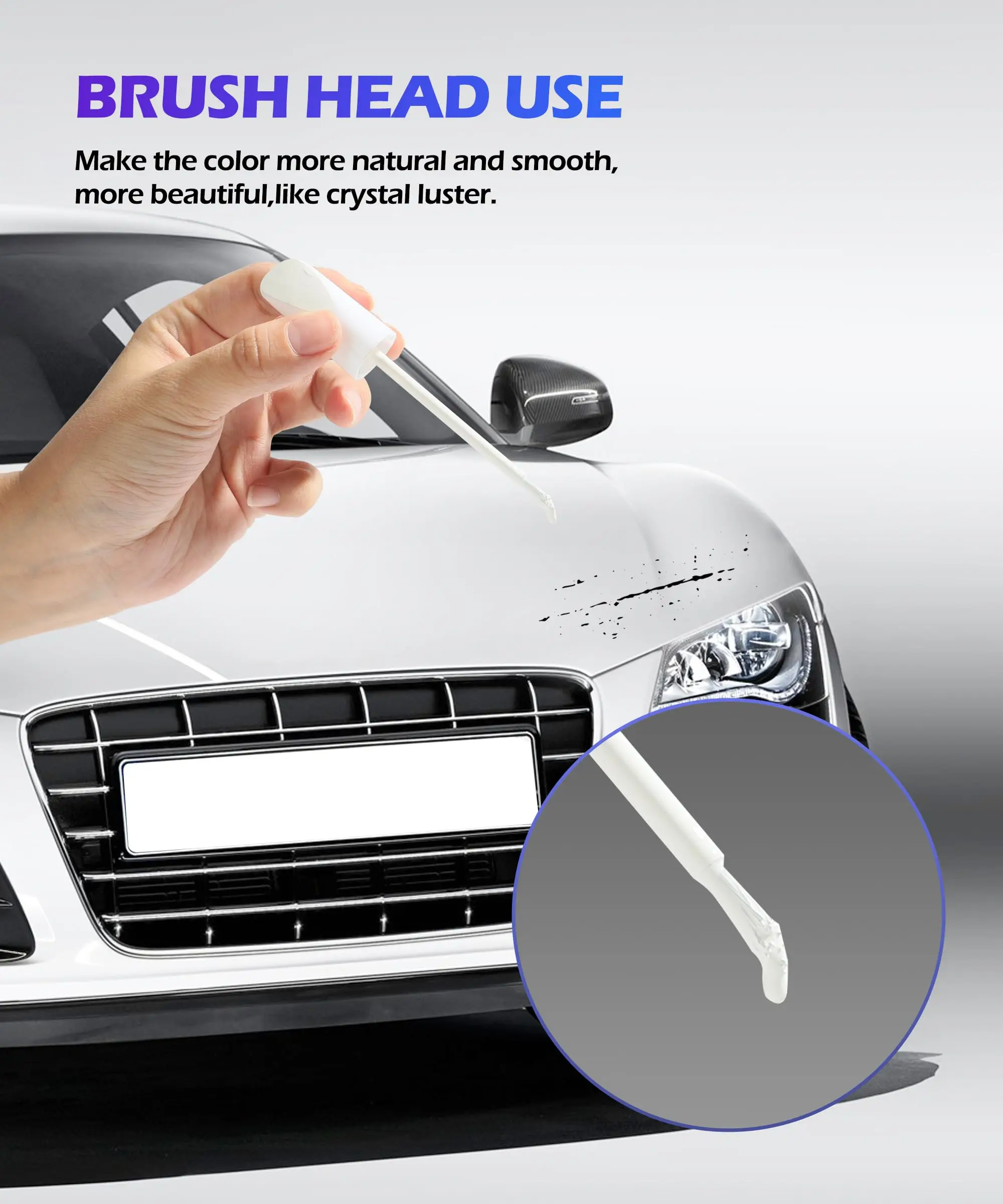 قطعة واحدة من قلم طلاء اللمس، قلم طلاء السيارة، إصلاح خدش طلاء السيارة، قلم إزالة خدوش السيارة، طلاء السيارة، أبيض
