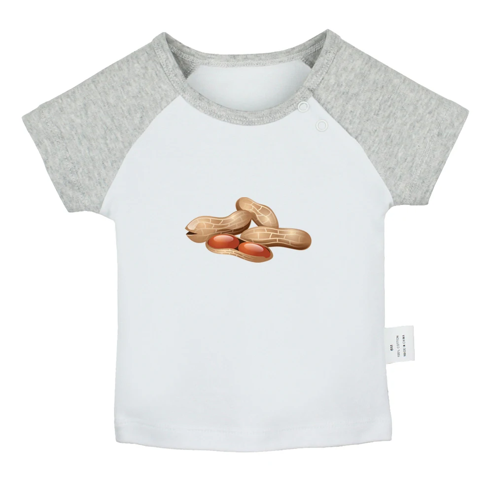 

iDzn NEW Nut Peanut Cute Baby Printed Graphic T-shirts Boys Girls Short Sleeves Tees Infant Tops 0-24 Months Kids Clothing