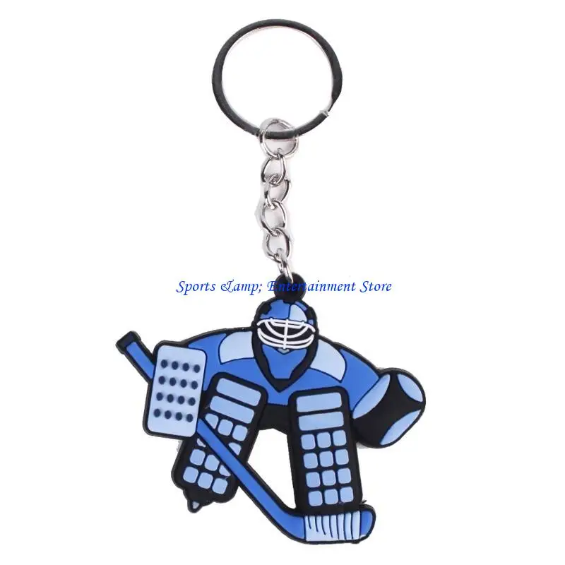 G7NF Ice Hockey Sports Pendant Keyring Cartoon Winter Sports Charm Keychain Car Keys Holder Bag Pendant Handbag Accessories