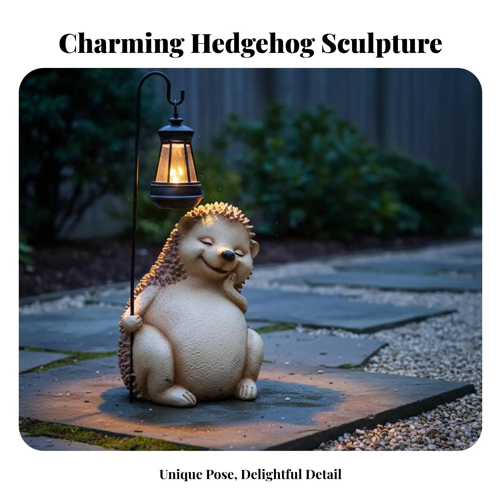 Hedgehog Solar Lamp Waterproof Solar Creature Statue Creature Figurine Lamp Weather Resistant Outdoor Decoration Automatic view 4