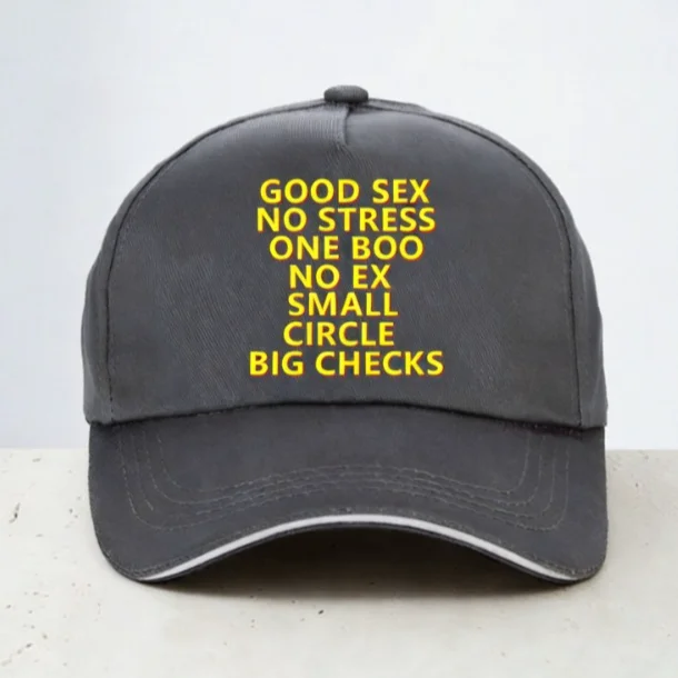 Good Sex No Stress One Boo No Ex Small Circle Big Checks Baseball cap fashion Summer man women adjustable trucker hat