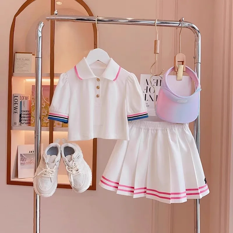 

Children Girls Clothes Set New Summer Kids Girl Korean Clothing Set Teen Children Girl Uniform Suit Girl Sport Suit Clothes 5-15