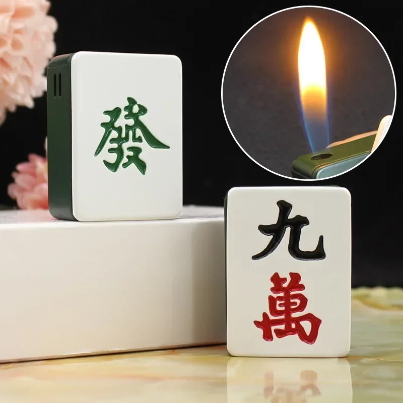 Creative new strange Chinese style mahjong model gas lighter Portable windproof cheap smoking accessories wholesale and retail