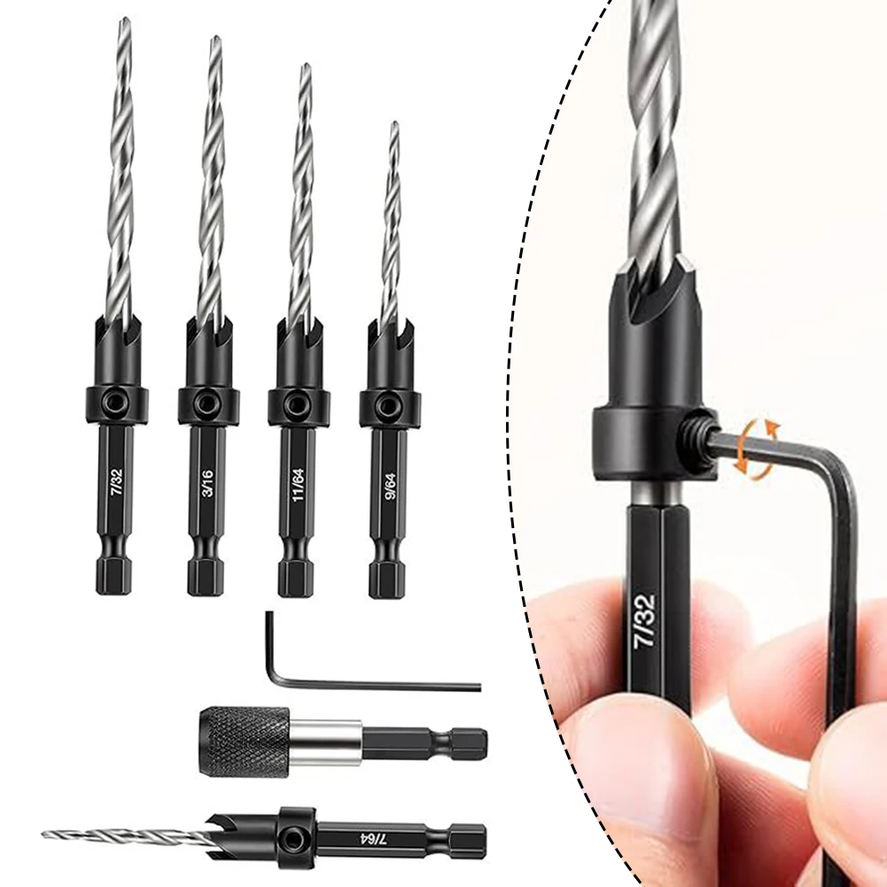 Furniture Makers Drill Bit Countersink Bits Hex Shank HSS Material High Quality Tapered Drill Bits Woodworking