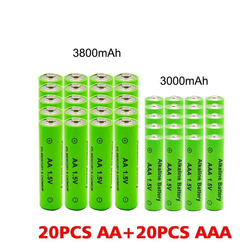 Batterie aste pour lumière LED, jouet, MP3, 1.5V, AA, 3800mAh, AAA, 3000mAh