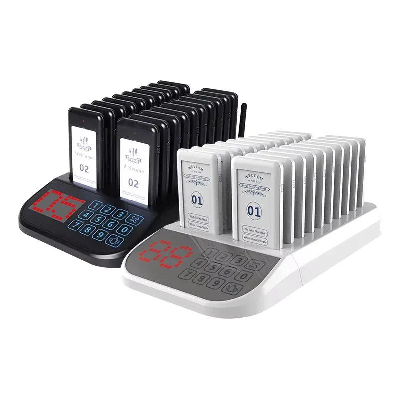 Restaurant Pager Waiter Calling Wireless Paging Queue System 20 Call Buzzer Queue Customer Service Equipment