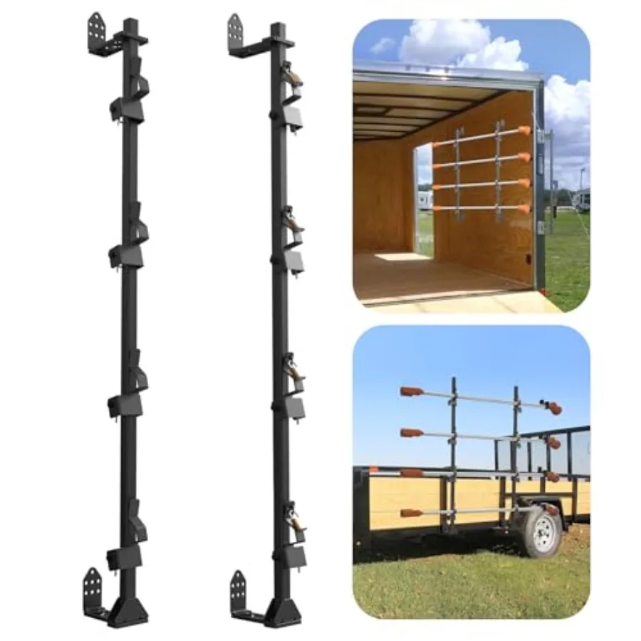 رف Weedeater ذو 4 أضعاف للمقطورات المفتوحة أو المغلقة: رف تشذيب متين مع آلية قفل لشاحنات المناظر الطبيعية والحديقة #1