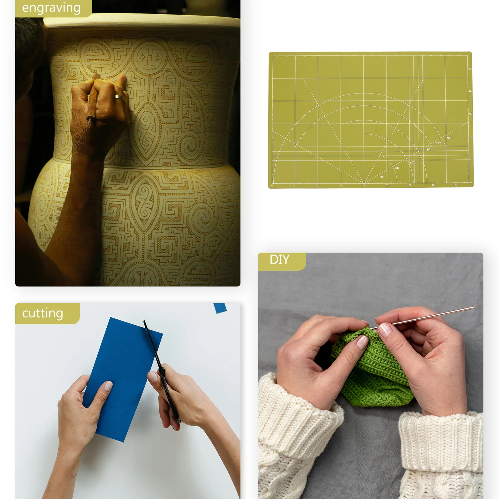 Plastic Cutting Mat Decorative Portable Reusable Engraving Board for Table DIY Crafts Sewing Fabric Cutting Pad