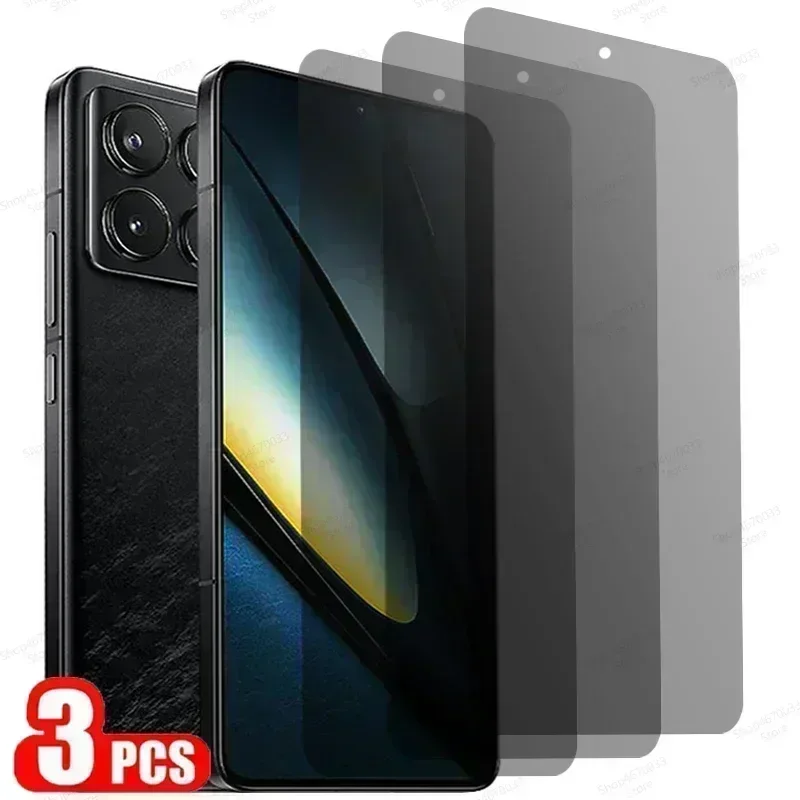 3PCS Anti-Spy Screen Protector For Xiaomi Poco F6 F5 X3 X5 X4 Pro GT NFC M5S M5 Privacy Tempered Glass For Poco F3 F4 GT M3 Pro