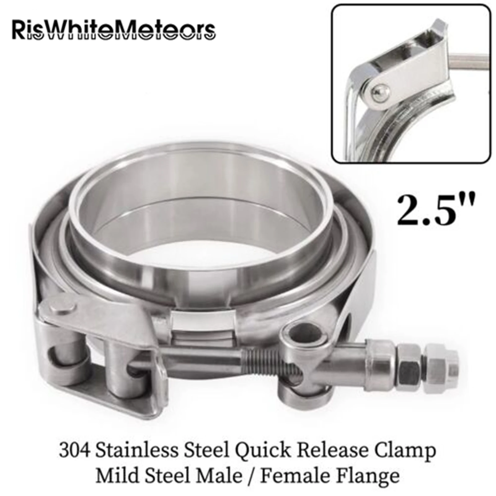 

3.5'' 2.5'' 2.25'' 1.75''Universal Quick Release V-Band Clamp Male Female Flanges for Turbo Pipes