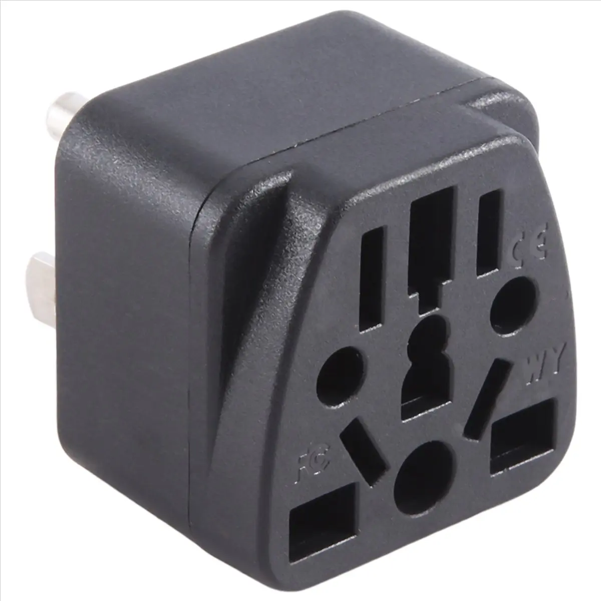 A77K US Travel Plug Adapter EU/UK/AU/In/CN/JP/Asia/Italy/Brazil to USA (Type B), 3 Prong USA Plug, Charger Converter Black