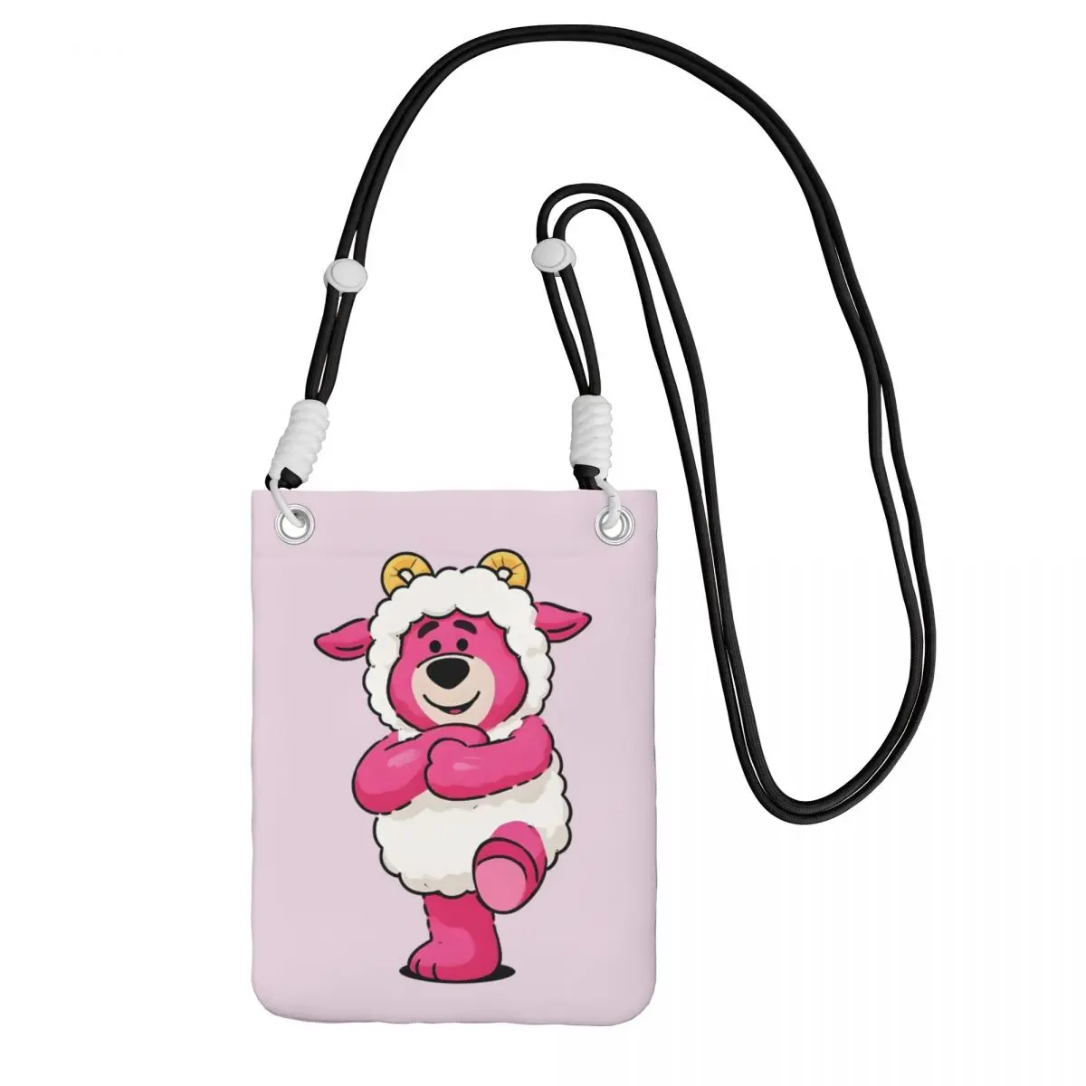 

Custom Lotso Carry A Mobile Phone Bag Diagonally Men Women Strawberry Bear Cartoon Mobile Phone Bag Traveling Phone Money Pouch