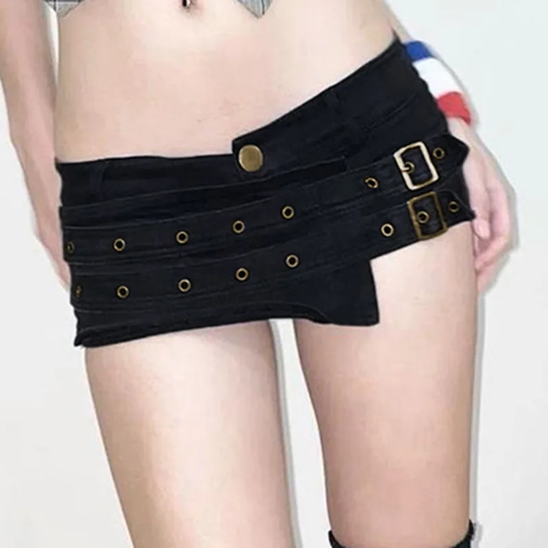 

Y2k Shorts Button Slim-fitting Low-rise Sexy Hip-wrapped Spice Girls Super Shorts Women
