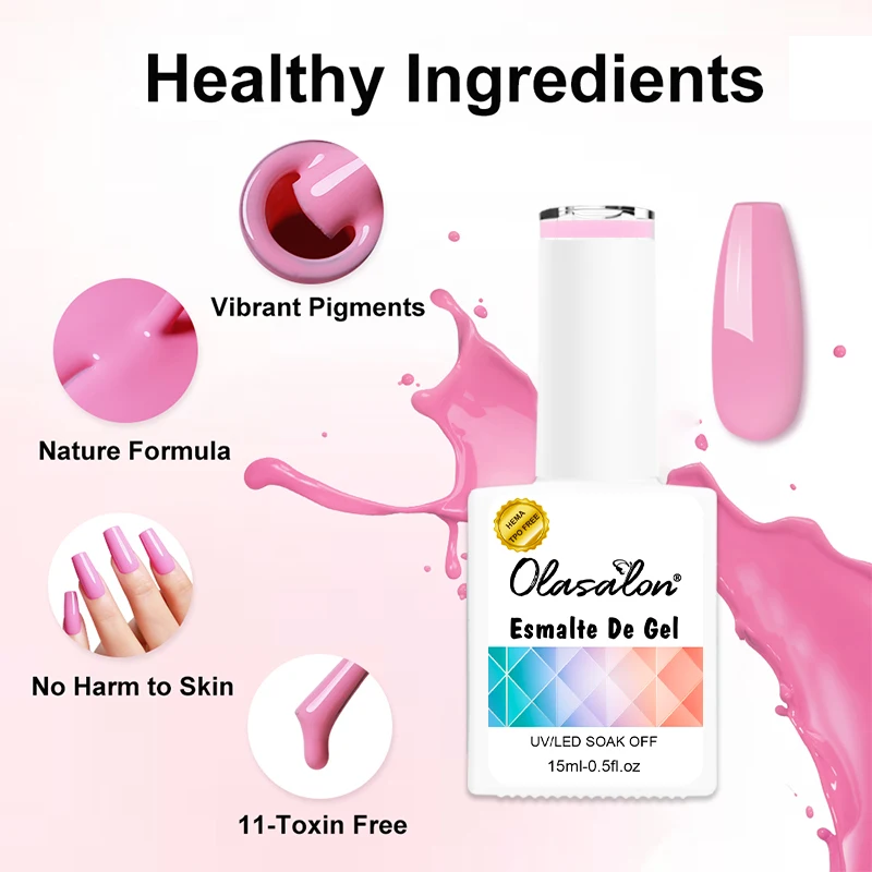 68 cores HEMA TPO GRÁTIS 15ml gel de esmalte, esmalte de gel de unha autonivelante, tinta de glitter de arte de unha de longa duração, casa