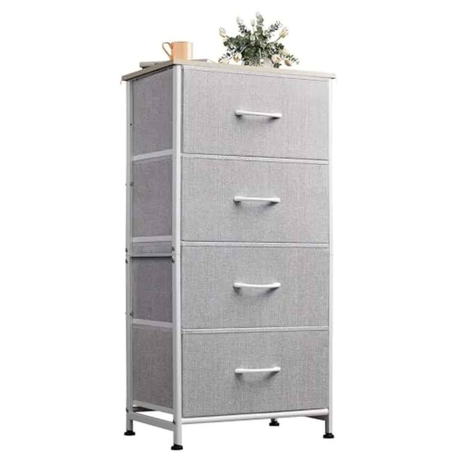 

4 Drawers Dresser for Bedroom, Fabric Clothes Storage Organizer Unit, Dresser for Hallway, Entryway, Closets, Sturdy Steel Fram