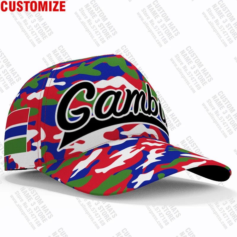 Gambia Baseball Cap Free 3d Custom Name Number Arab Team Logo Gm Hat Gmb Country Travel French Nation Arabic Islam Flag Headgear