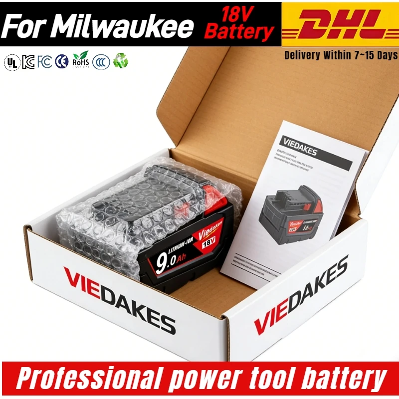 

Совместим с оригинальными аккумуляторами Milwaukee 18V, для 48-11-2402, 48-11-2411, 48-11-2401, MIL-12A-LI 18V, для цепной пилы Milwaukee.