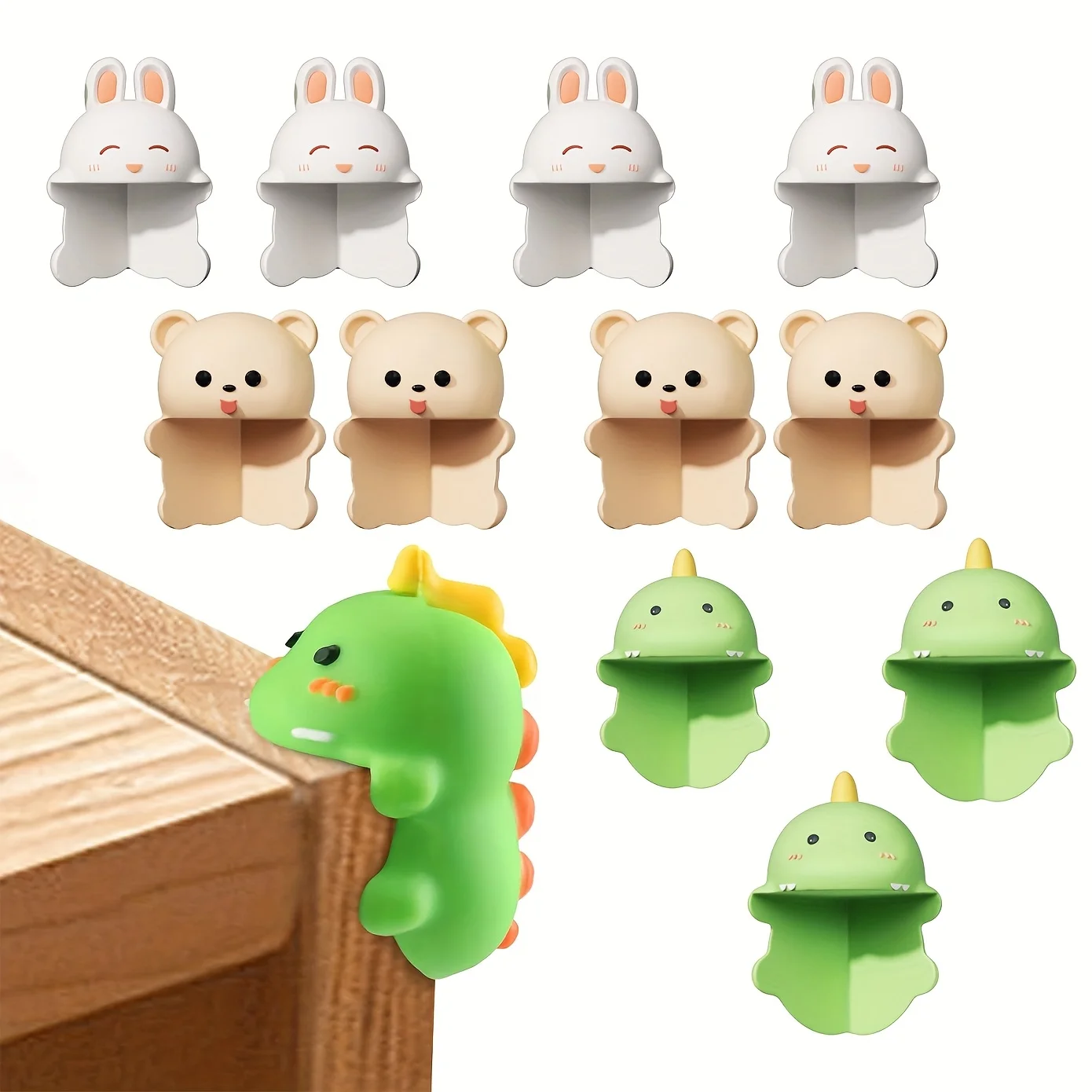 

12 шт. силиконовые угловые ограждения для столов и окон — дизайн с мультяшным медведем, защита от столкновений, защита углов стола