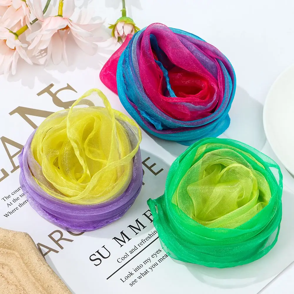 Kids Rhythm Band Scarves Music Scarves Gradient Color Scarf Square Silk Scarf Dance Scarfs Gradient Color Dancing Scarf