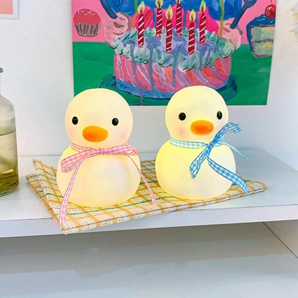 귀여운 어린이 작은 오리 곰 야간 조명, 만화 창의력 침실 침대 옆 램프