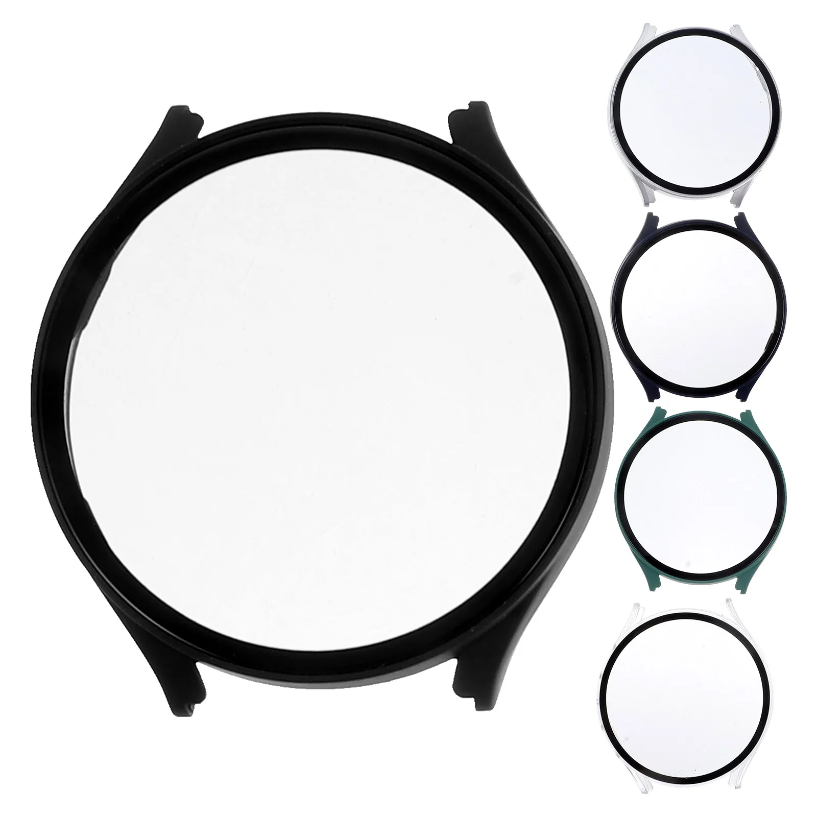 

5pcs 44mm Watch Tempered Glass Screen Protector with PC Frame Full Coverage Shockproof Scratch Resistant for for