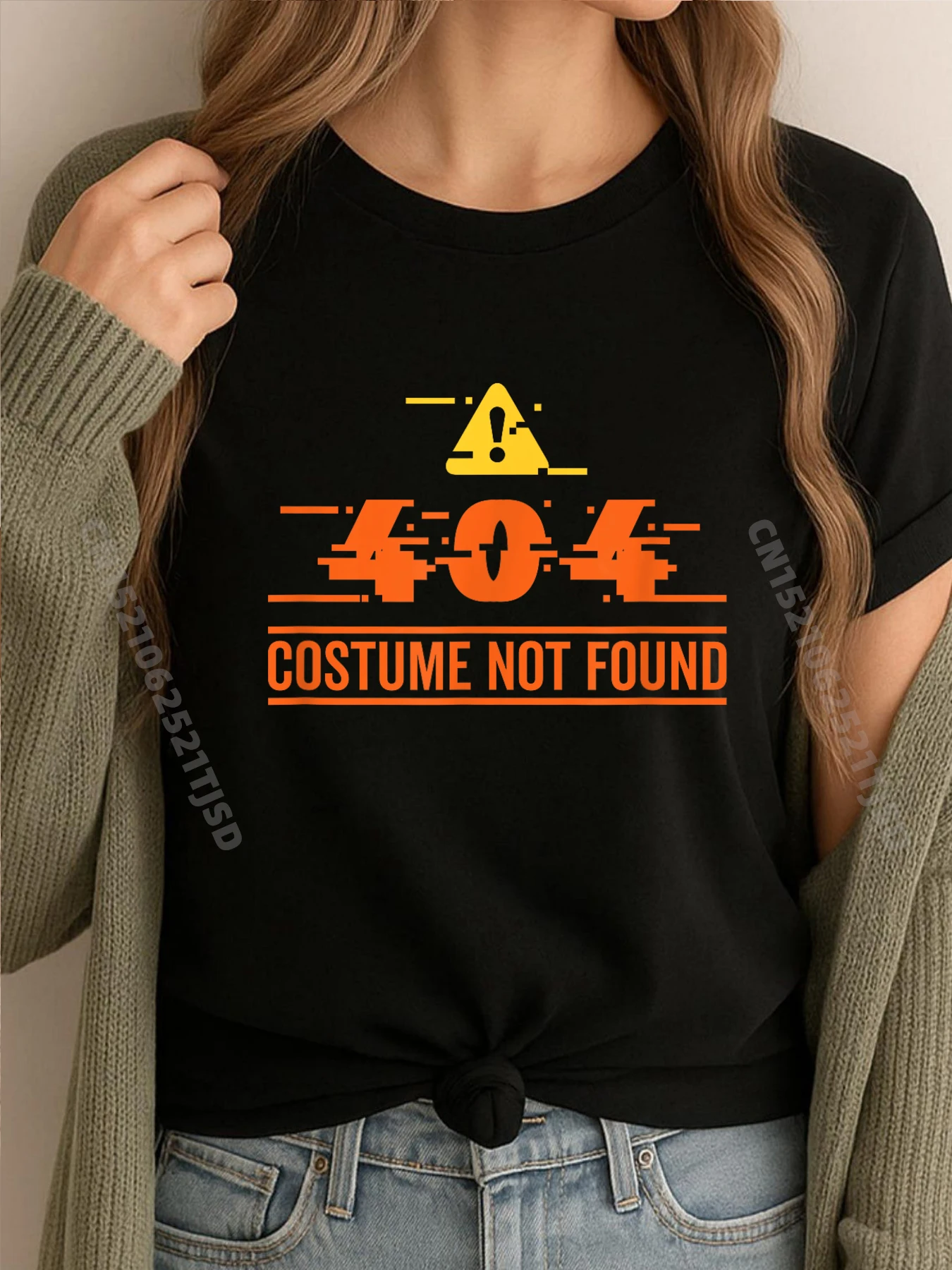 

Костюм «Не найдена компьютерная технология» Футболка с принтом на Хэллоуин Футболка с графическим принтом