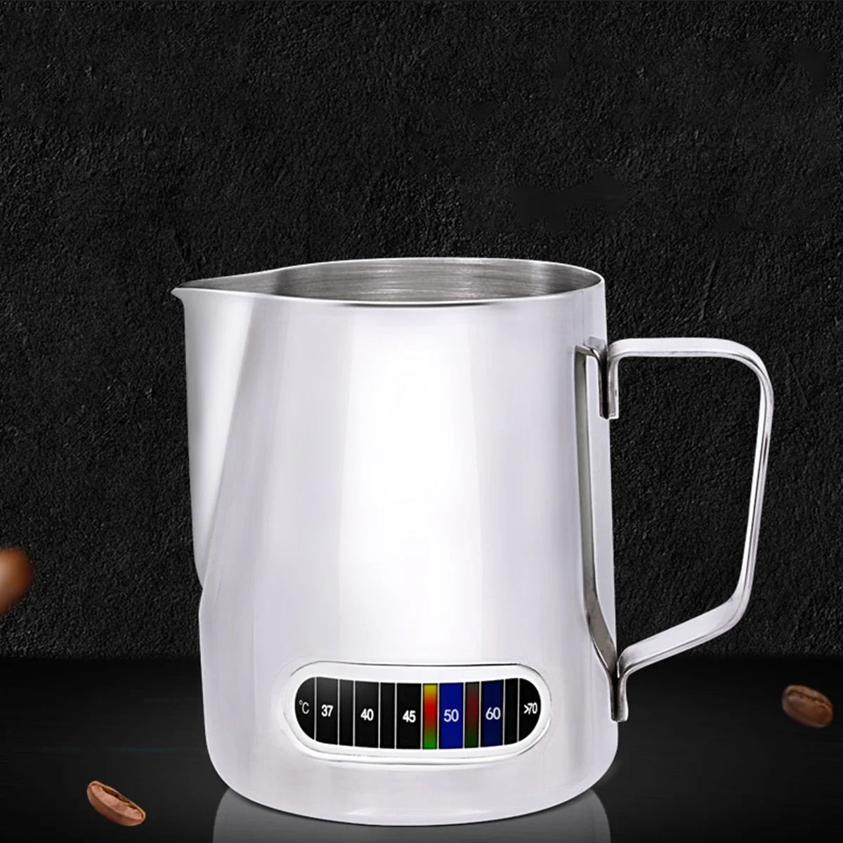 Milk Frothing Pitcher Thermometer Sticker Measuring Cup Comfortable Handle Coffee Frothing Jug for Espresso Cappuccino Hot