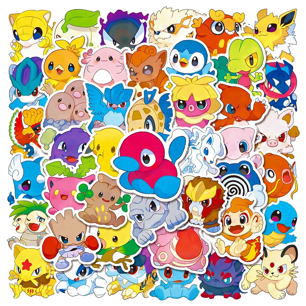 10/30/50pcs Kawaii Pikachu Charmander Pokemon Stickers Toy Cute Anime Graffiti Decals Phone Laptop Luggage Cartoon Sticker Decor