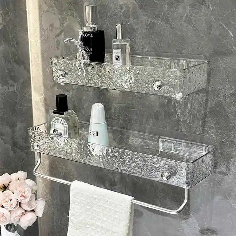 

Bathroom Towel Rack Integrated Toilet Storage Shelf No Drilling Required High End Bath Towel Holder Organizing Accessory