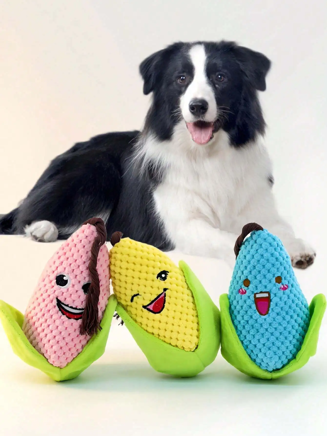 

1pc Cute Plush Corn Shaped Pet Toy With Built-In Squeaker, Bite-Resistant Teeth Cleaning Toy For Dogs & Cats (For Pet Use Only)