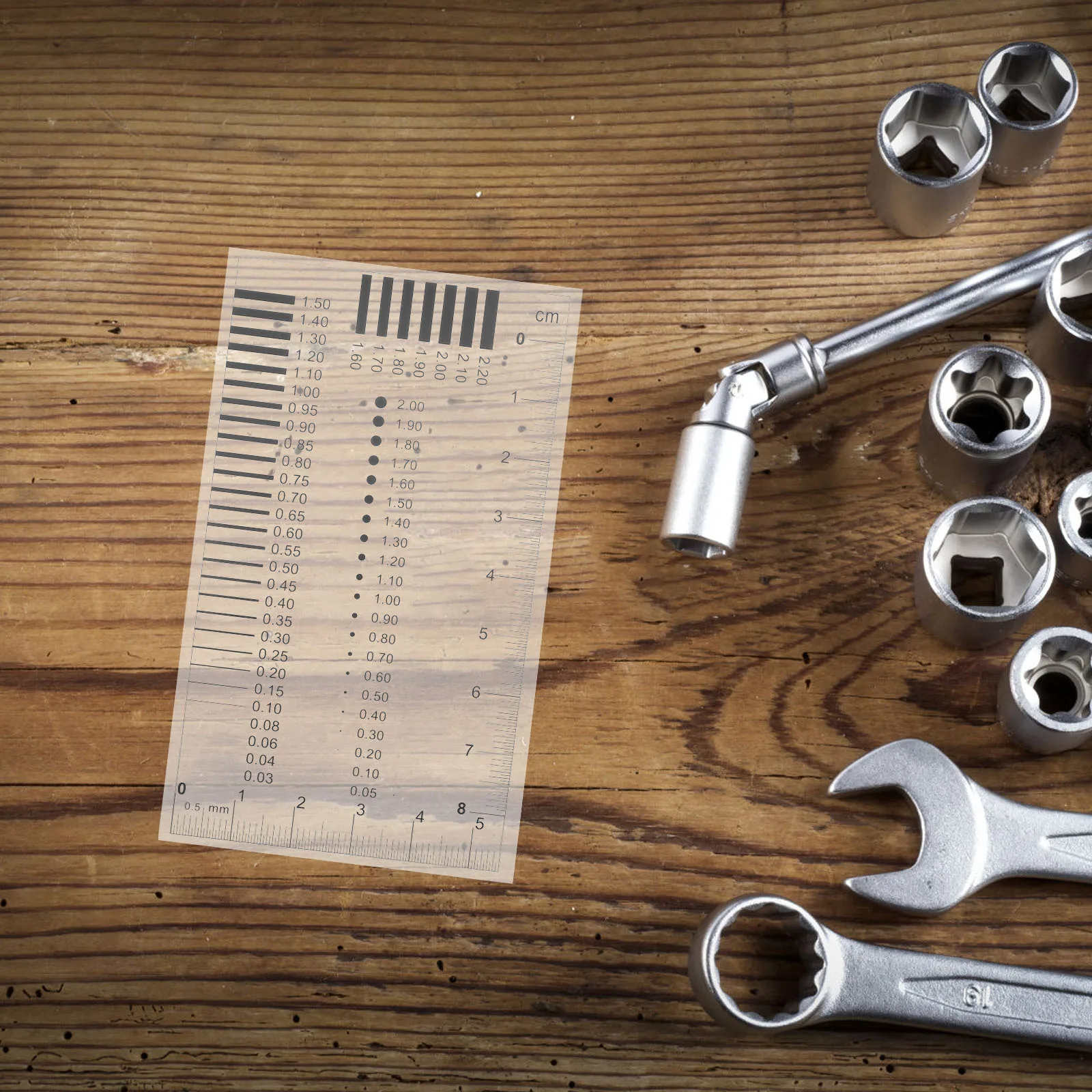 مسطرة فيلم قياس بطاقة الصدر الشفافة عالية الدقة لقياس عرض الكراك للخدش لخيوب قطر خط التحكم في الجودة #2