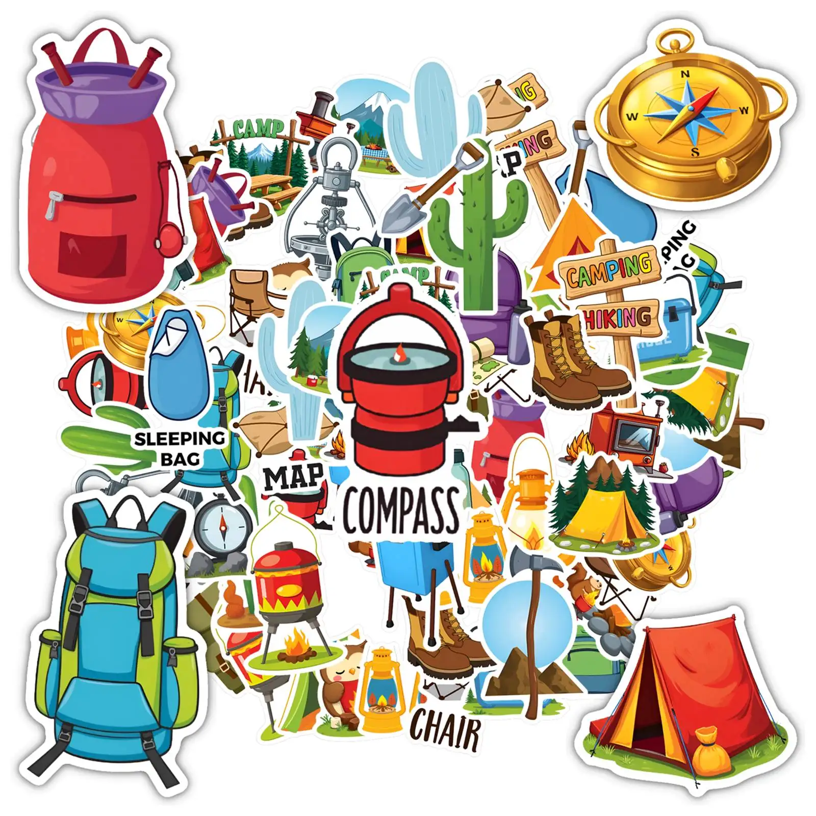 

35-50 шт. причудливых наклеек с дикой природой, мультяшные наклейки для приключений на природе, наклейки для ноутбуков, багажа, DIY