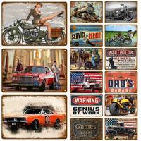 HomeAestheticArt Retro Metal Bedroom Signs - Tin Plate Wall Murals - Vintage Decor Items for Stylish Men's Rooms