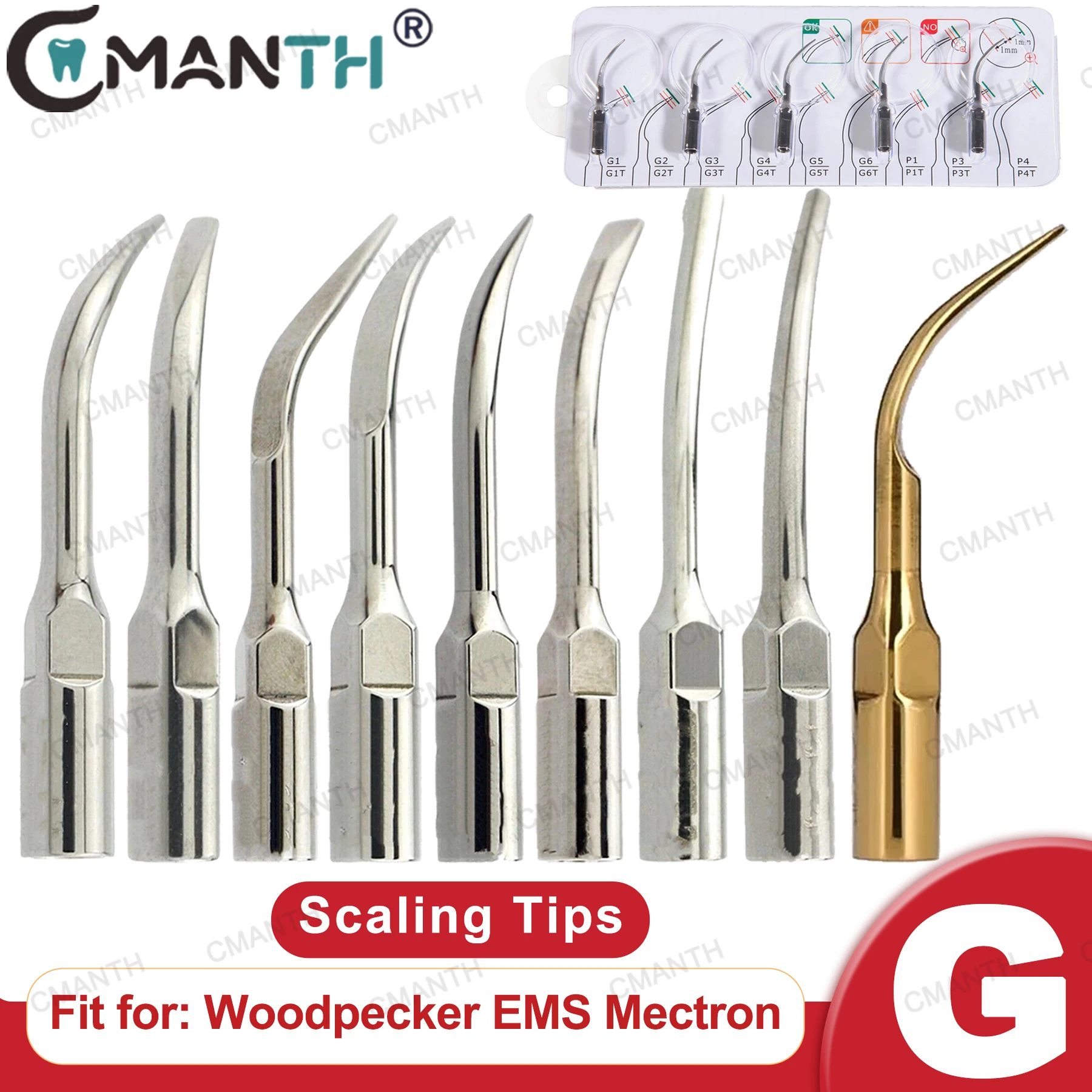 Dental Ultrasonic Scaler Tips Scaling Tip Fit for WOODPECKER EMS Mectron Ultrasonic Scaler Handpiece Dentistry Accessories