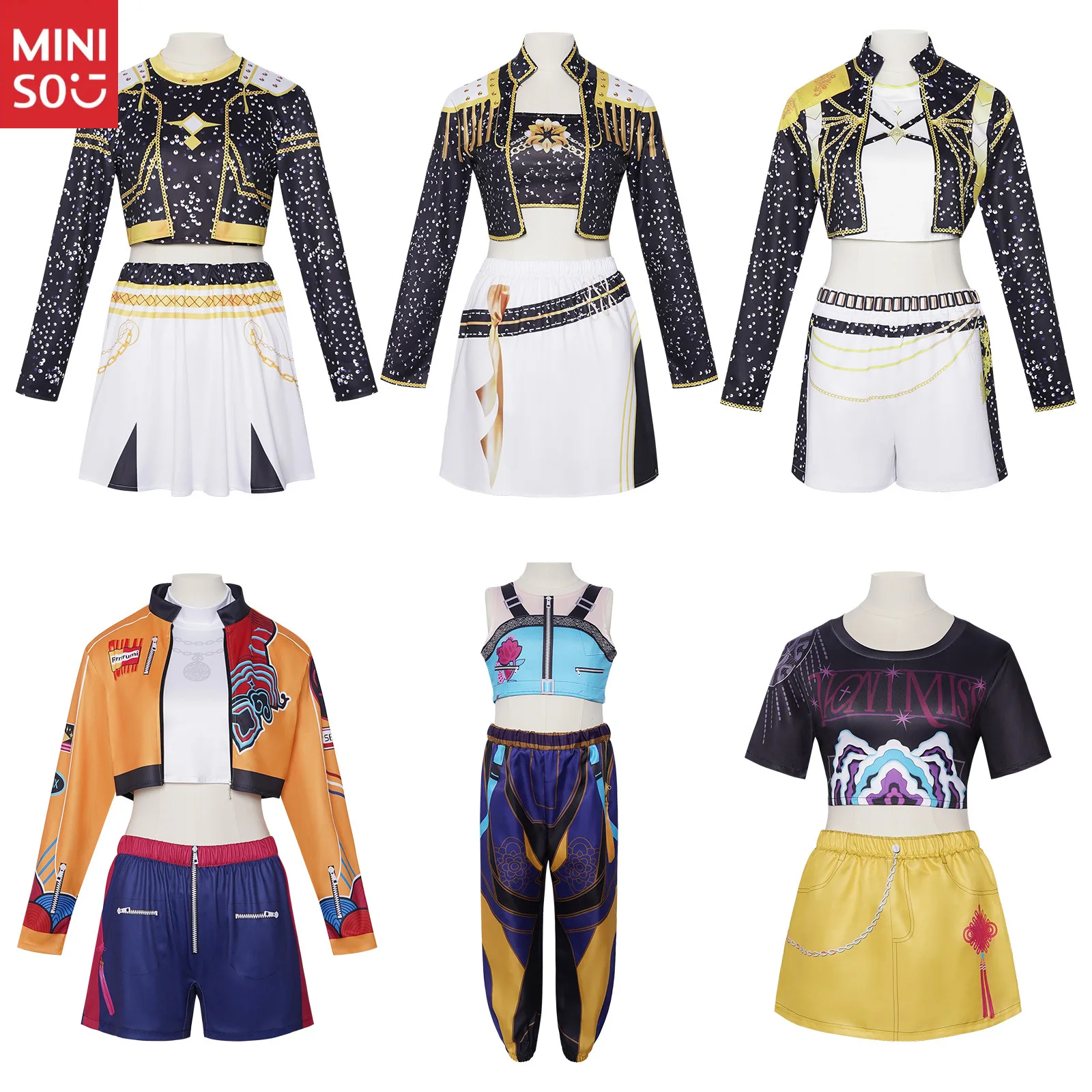 

KPOP Witch Hunters Cos Suit Demon Hunter Mira Rumizoe Print Children's Adult Stage Performance Suit