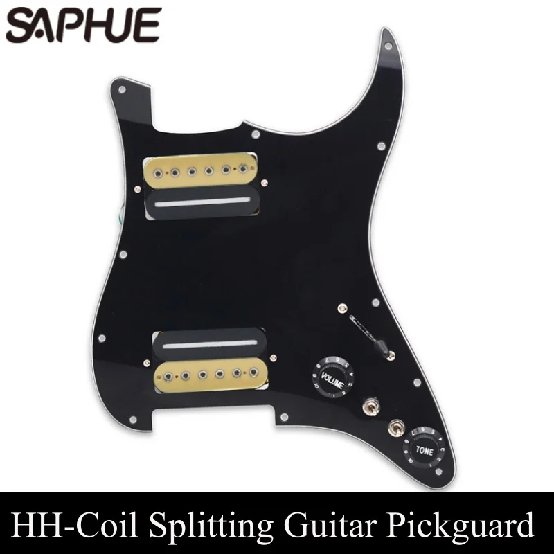 HH Electric Guitar Pickguard Two Blade/Hexagonal Screw Style Output-7.5K/15K Coil Splitting Loaded Prewired Scratchplate