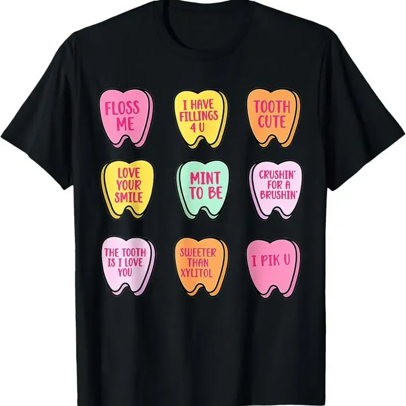Valentine's Day Dental Tooth Candy Retro Dentist T-Shirt