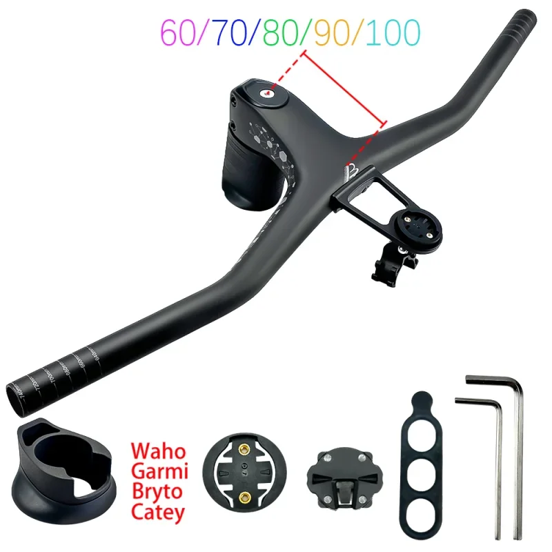 Balugoe Mtb Handlebars 28.6mm -17 Degree Carbon Integrated Cockpit Handlebar For Mountain Bike Internal Cabling Bicycle Parts