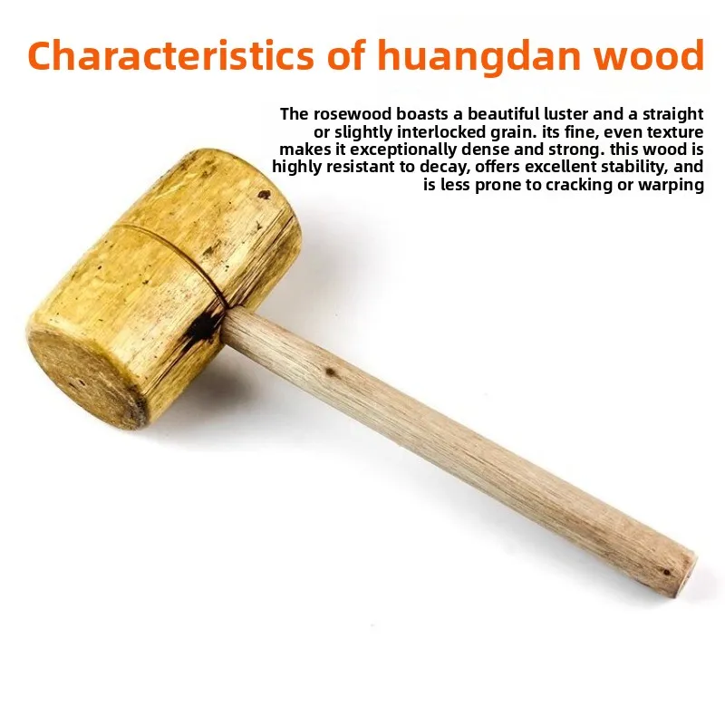 Solid Rosewood Mallet, Handmade Wooden Hammer for Woodworking, Leather Craft & DIY