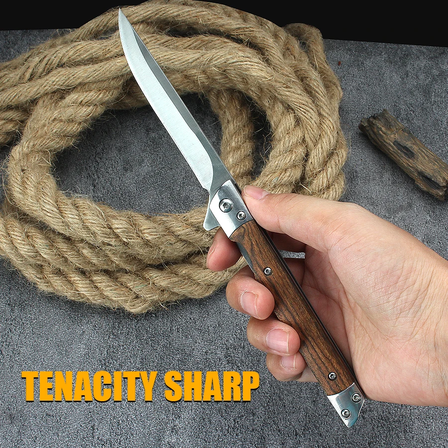 PMulti-Purpose Outdoor Stainless Steel Folding Knife with High Hardness and Damascus Pattern