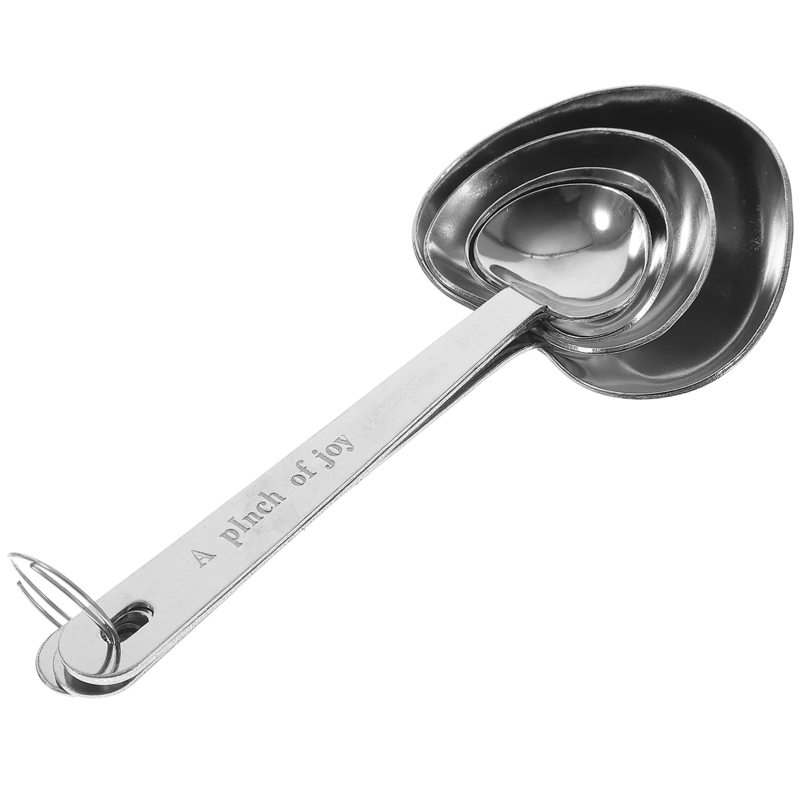 

4 Pcs Dry Love Measuring Spoon Stainless Steel Tablespoon Heart Shaped Kitchen Supplies Silver 410