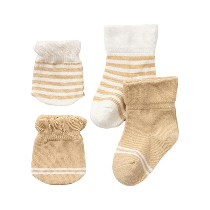 

JU64 4 Pairs Children Newborn Baby Socks Scratch Resistant Breathable Elasticity Face for Protection Gloves Gift for Fall