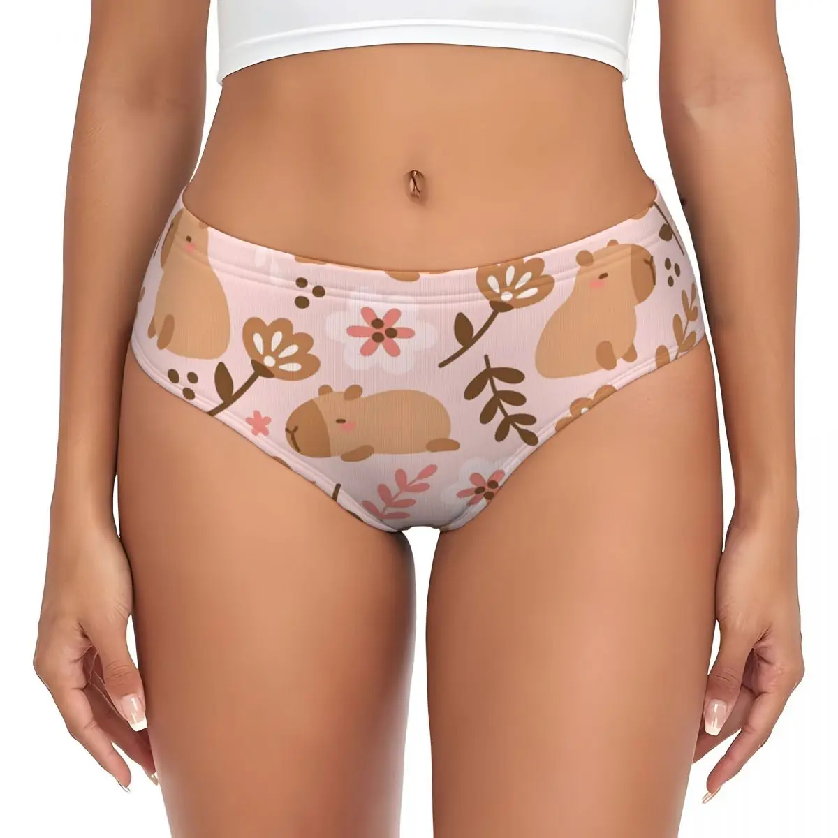 Intimo elasticizzato da donna con mutandine brevi capibara personalizzate