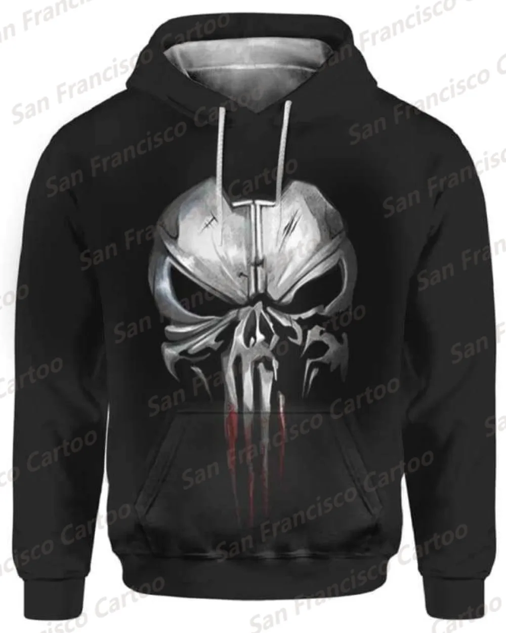 New Autumn/Winter Boy Marvel Comics Punisher Iron Face 3D Print T-Shirt Long Sleeve Hoodie Kid/Adult Avengers Men Casual Pullove